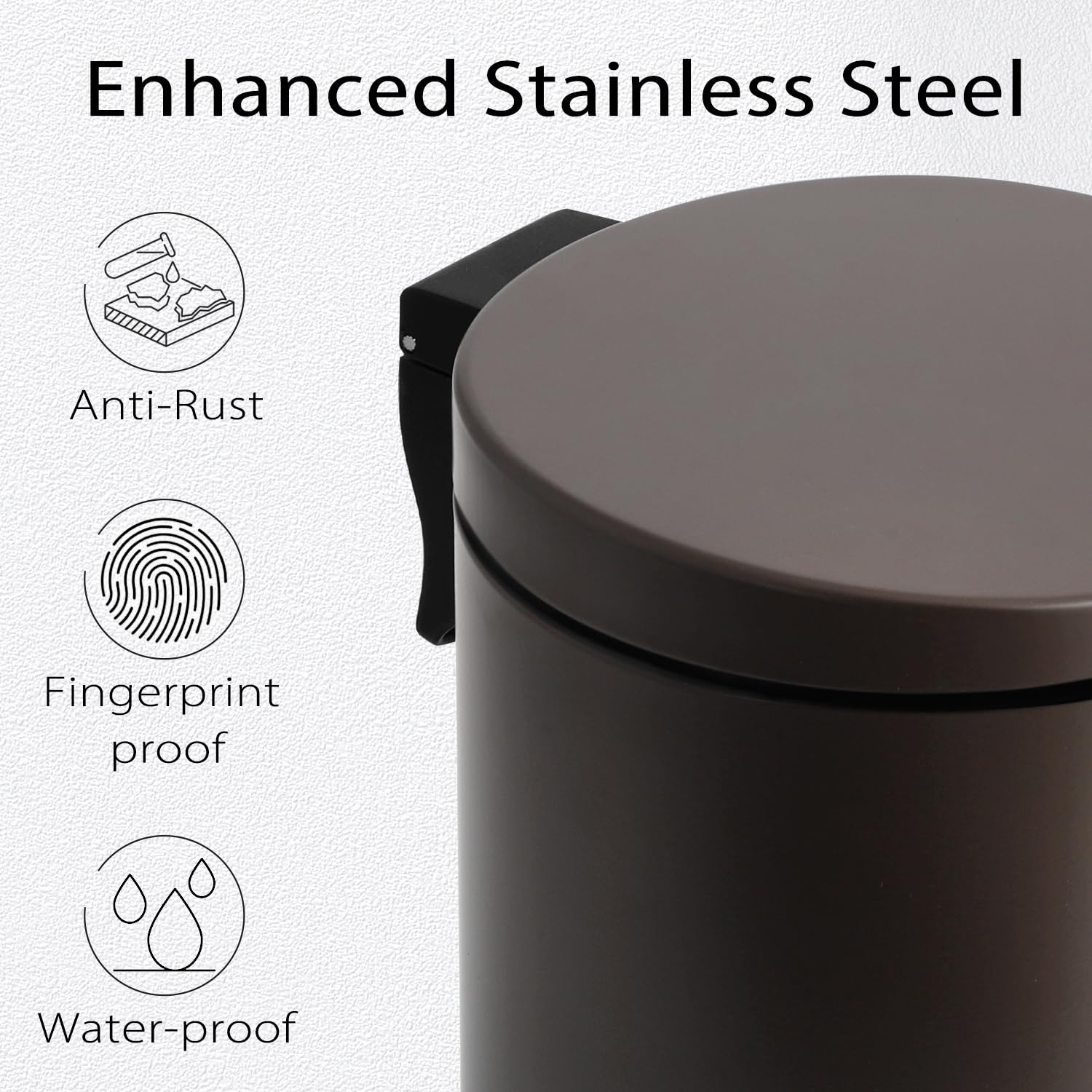 Small Bathroom Trash Can with Lid Soft Close