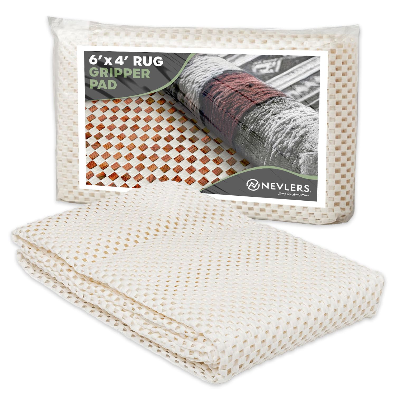 4'x6' White Non Slip Rug Pads (24 Sq Ft)