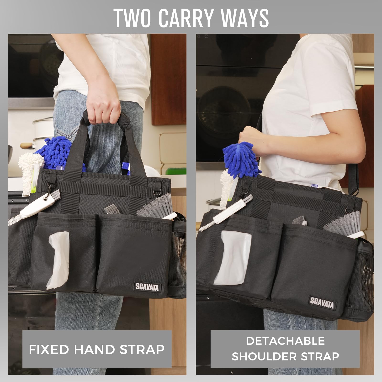 Compact Wearable Cleaning Caddy with Handle & Shoulder Straps