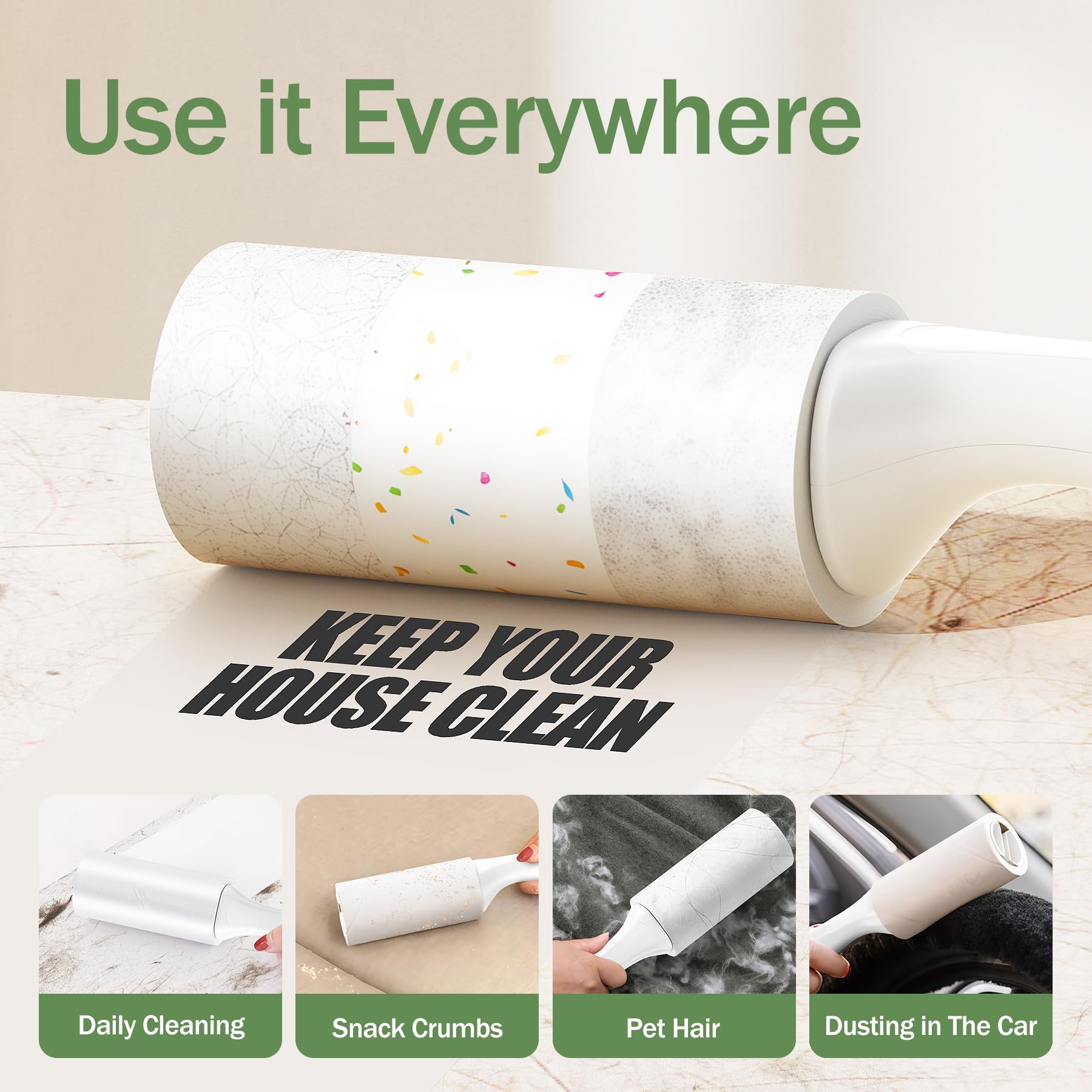 Lint Roller 3 Pack for Pet Hair (3 Count)