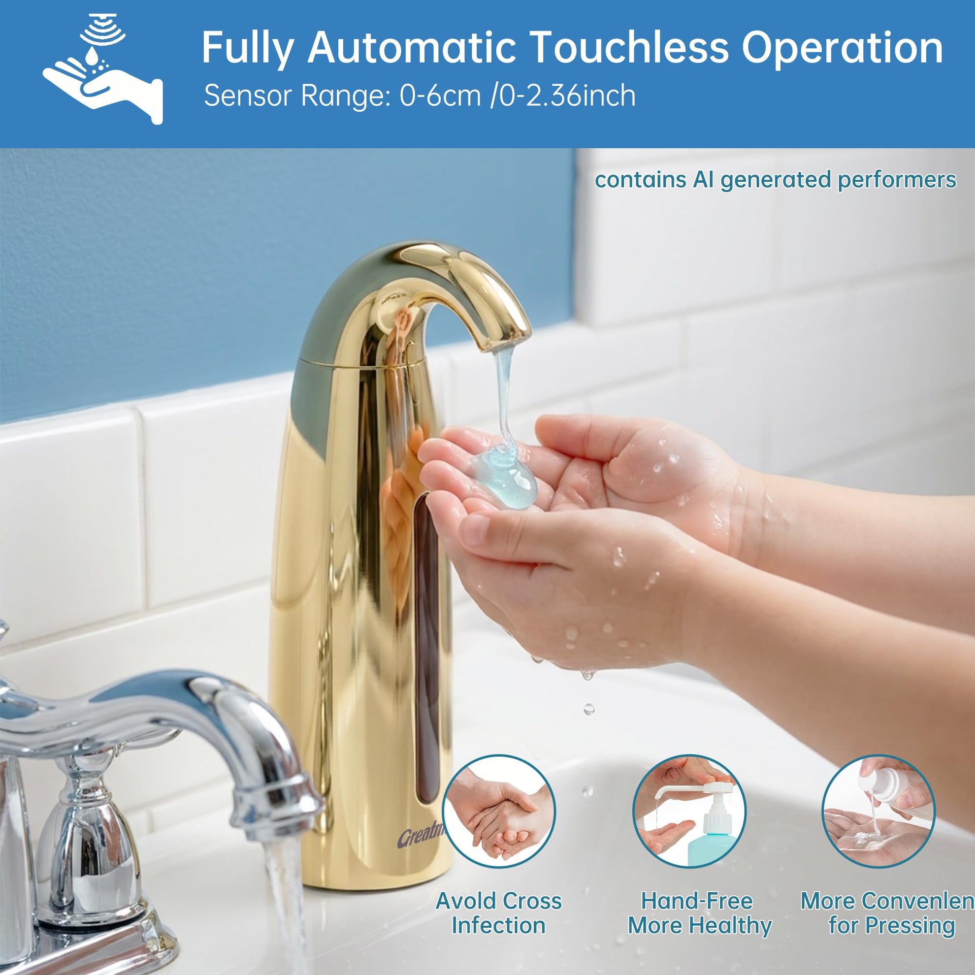 Touchless Automatic Soap Dispenser 400ml Rechargeable
