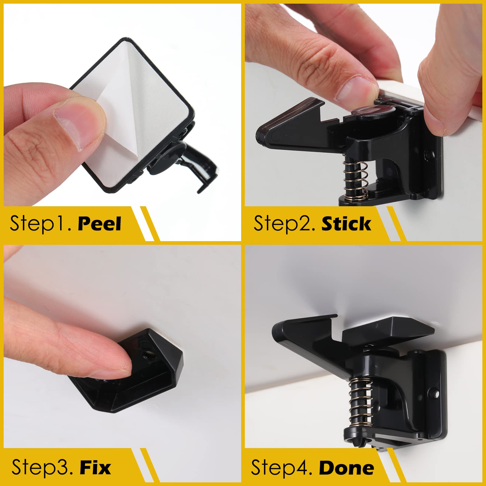 30 Pcs Cabinet Locks Child Safety Latches Invisible Safety Drawer Latches with Screws Self Adhesive Cabinet Drawer Locks for Baby Child Proofing Home Kitchen Furniture Door