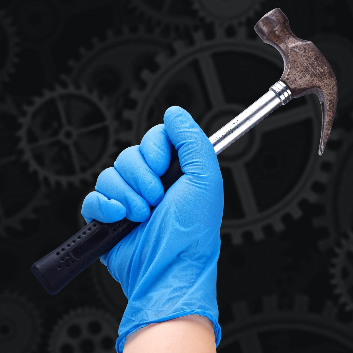 Heavy Duty Blue Disposable Nitrile Gloves (100 Count)