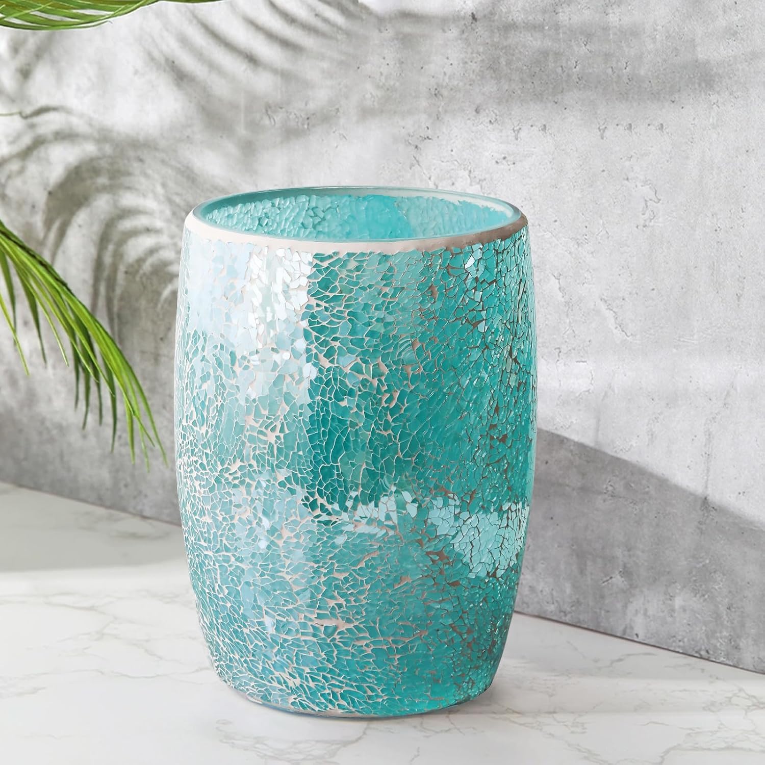 Turquoise Bathroom Trash Can