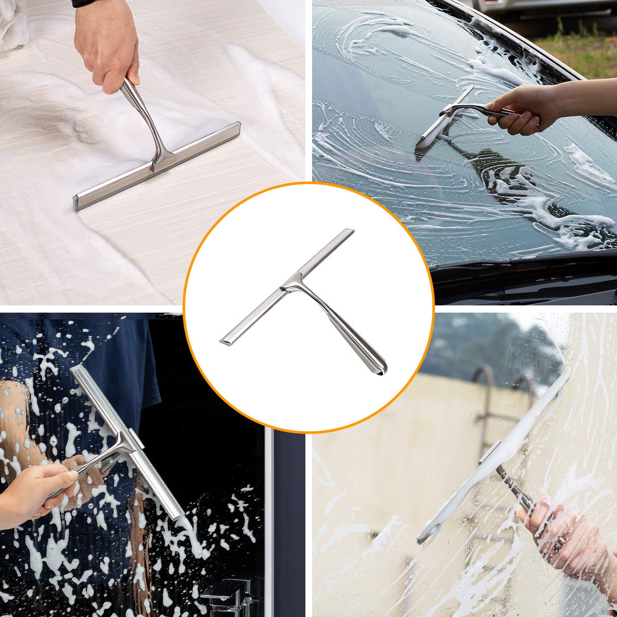 Shower Squeegee for Shower Doors 10 Inch Bathroom Squeegee for Windows