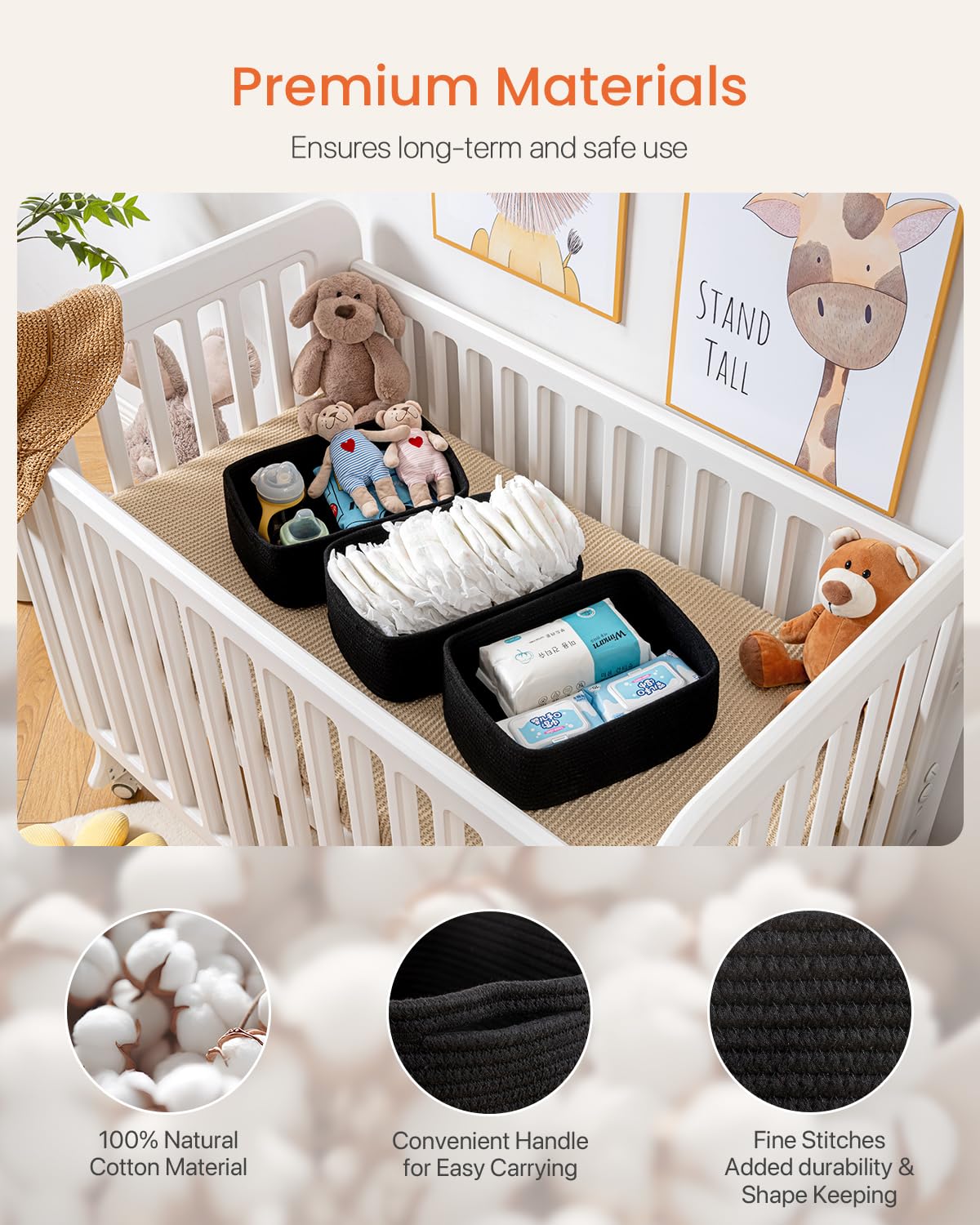 Small Woven Storage Basket for Organizing (3 Count)