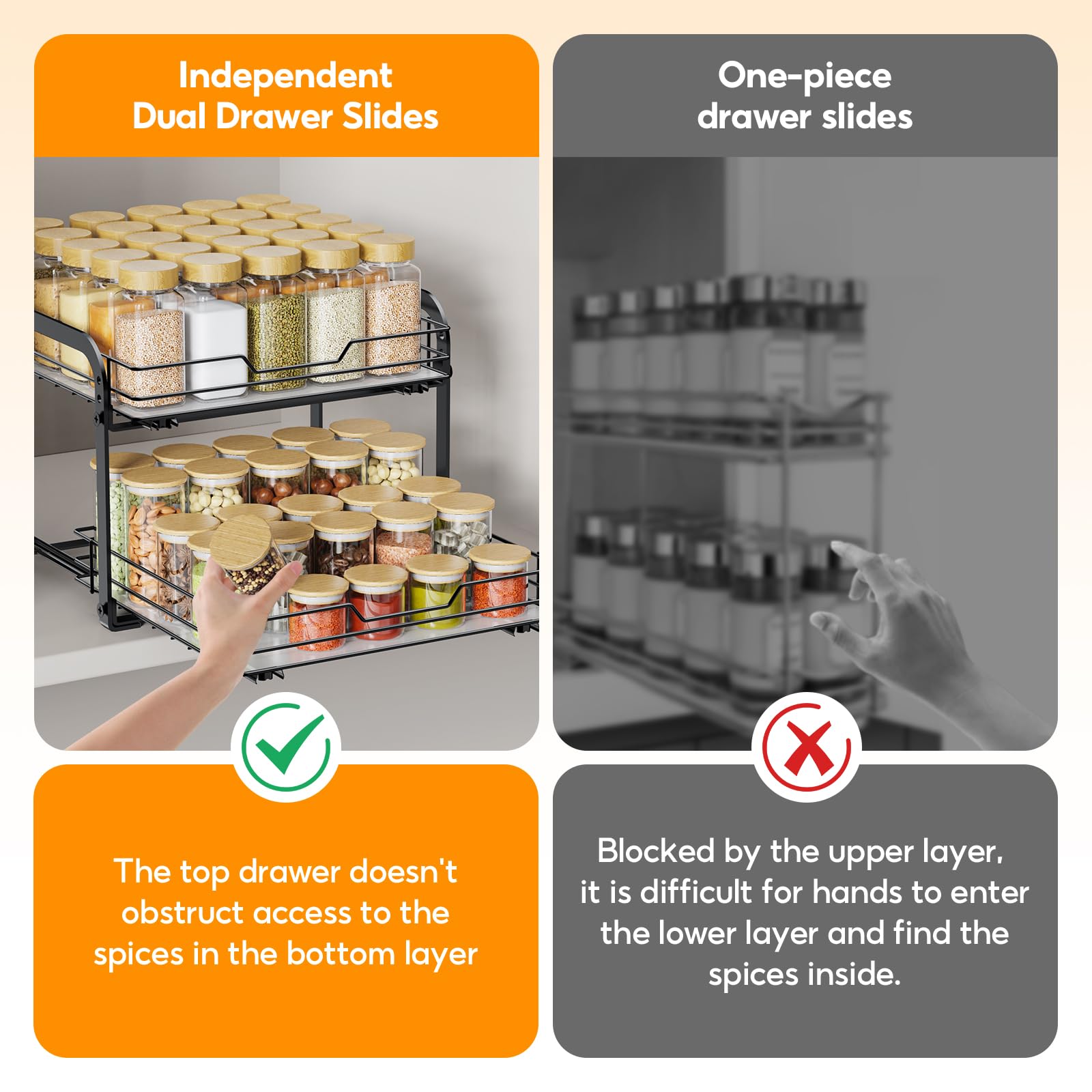 Pull Out Spice Rack Organizer for Cabinet