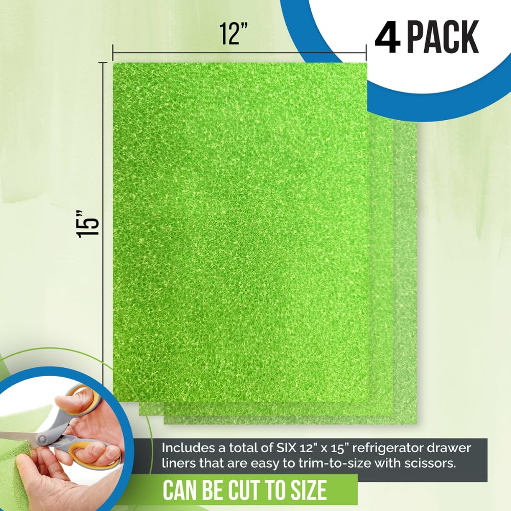 Fruit & Veggie Life Extender Liner for Fridge Refrigerator Drawers (5 Sq Ft)