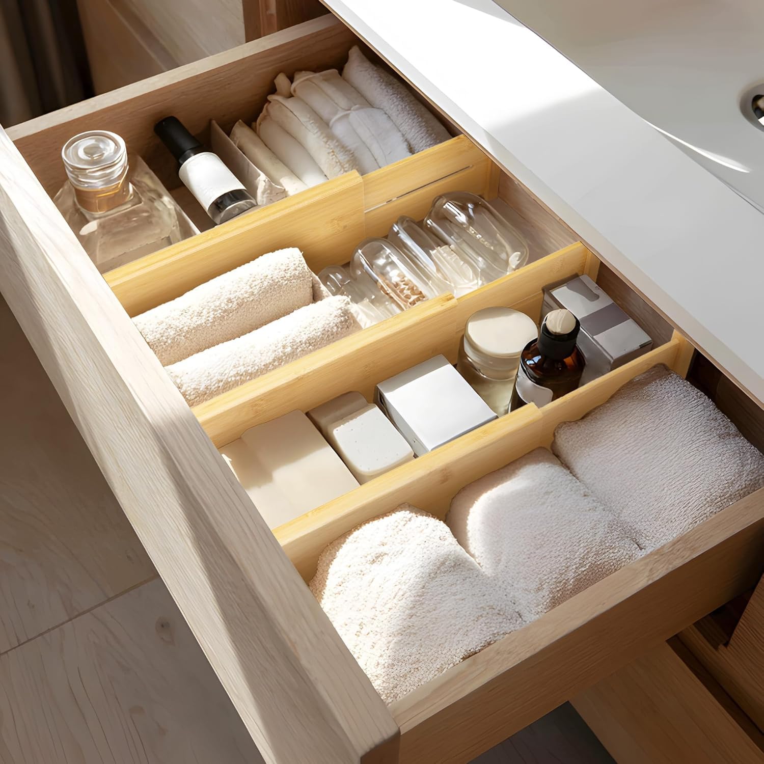 3 Pack Bamboo Drawer Dividers
