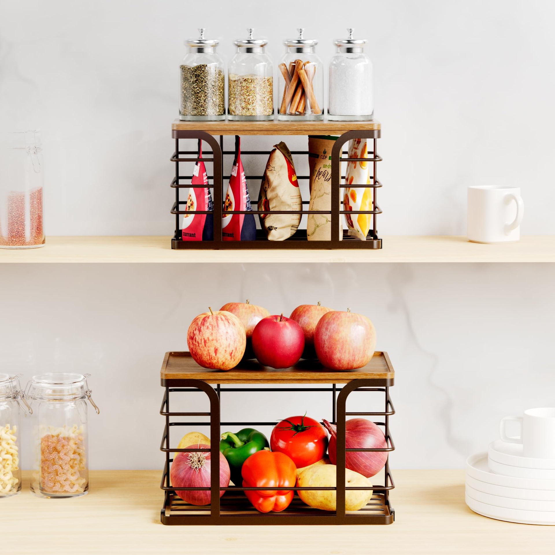 2 Pack Storage Stackable Kitchen Laundry Pantry Organizers (2 Count)