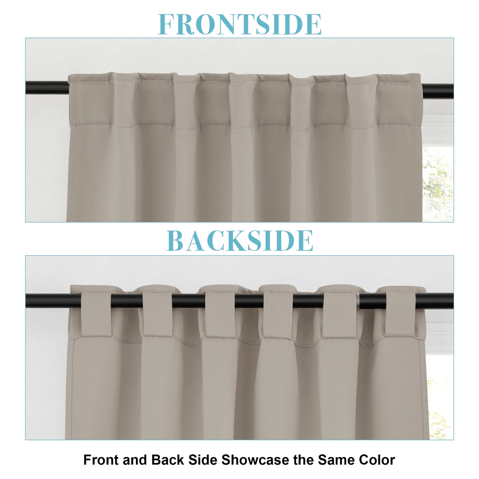 Blackout Curtains & Drapes for Bedroom 54 inches Long (2 Count)