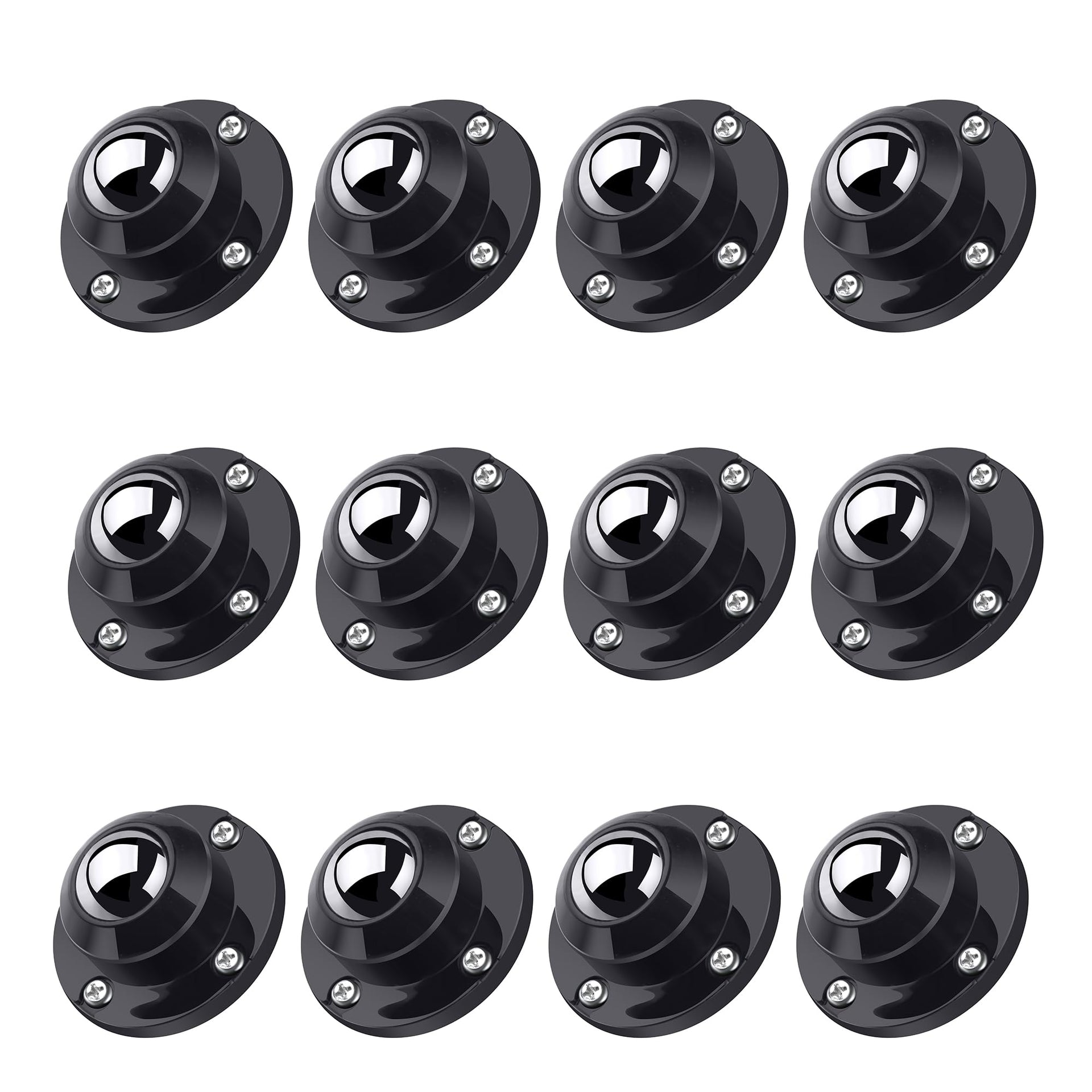12 Pack 1 Inch Self Adhesive Caster Wheels for Furniture (12 Count)