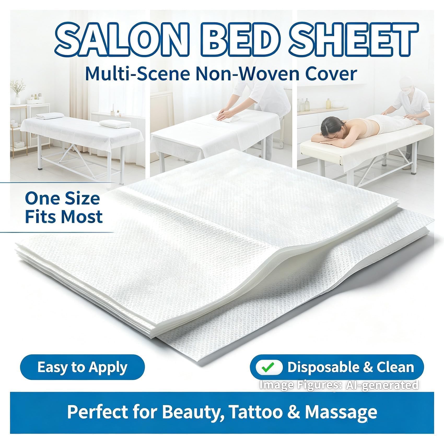 50 PCS Massage Table Sheets Disposable Spa Bed Cover 75"x31" Oil (50 Count)