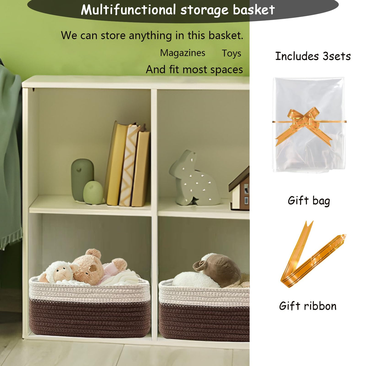 COMFY HOMI 11.5"x7.5"x4.7" Storage Baskets for Organizing (3 Count)