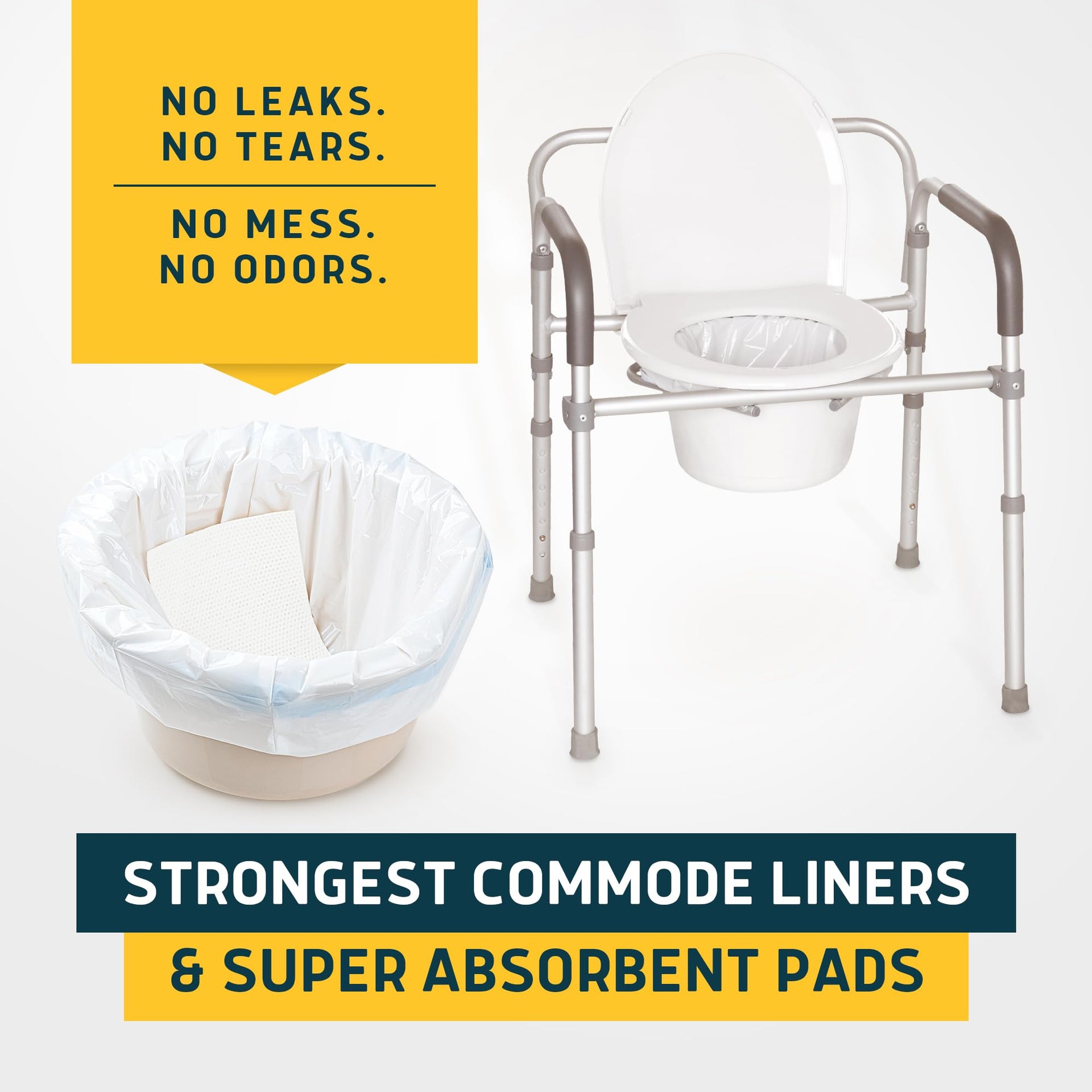 Commode Liners & Absorbent Pads (50 Count)