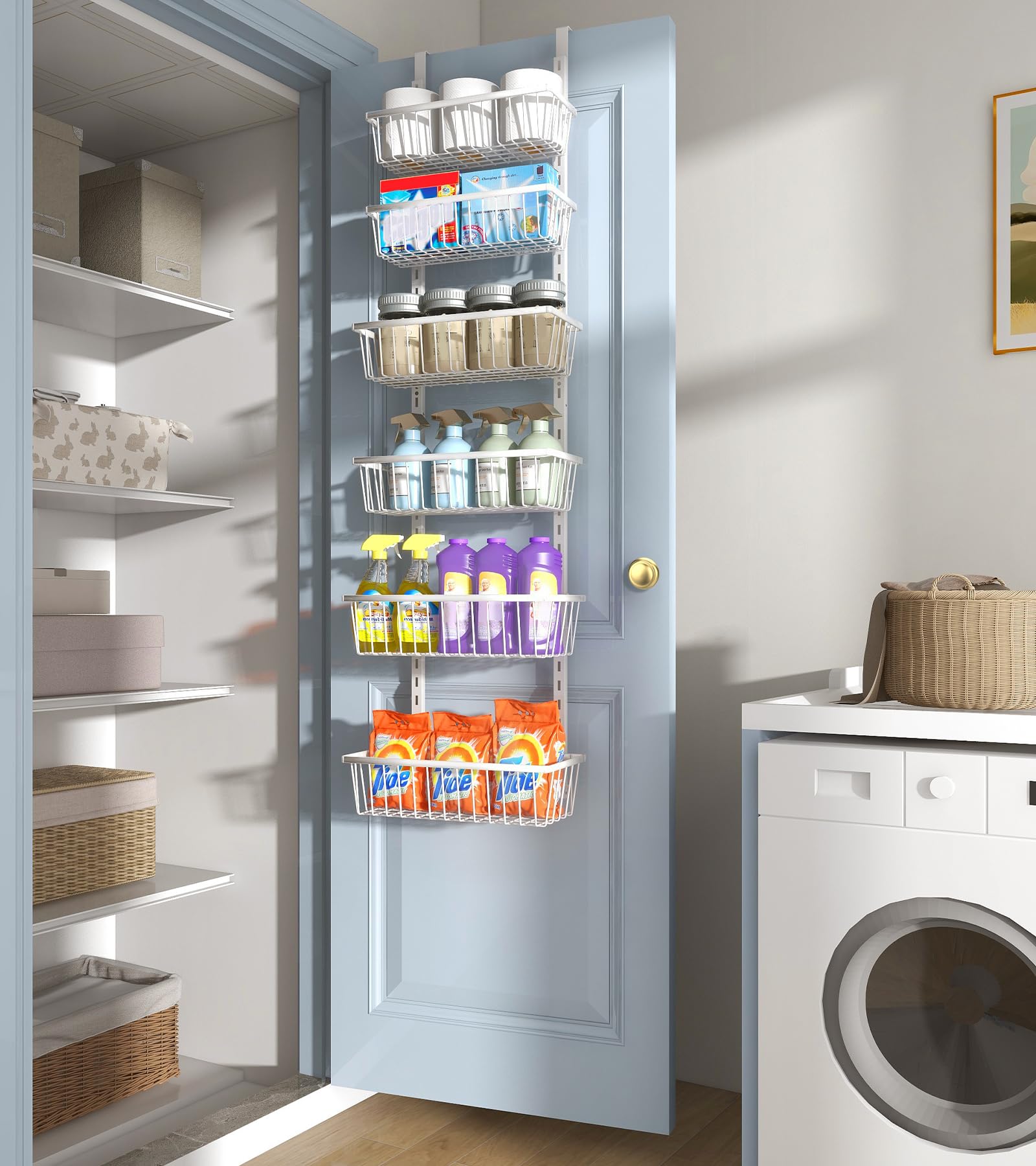 12 Inch Wide Narrow Over The Door Pantry Organizer 6