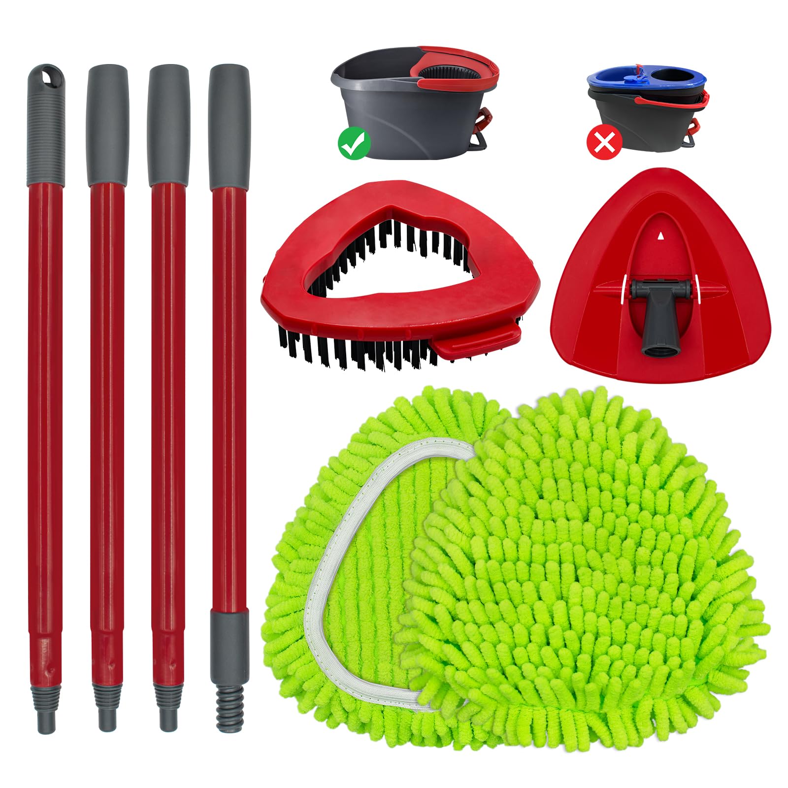 Mop Handle Chenille Duster & Mop Brush for O (5 Count)