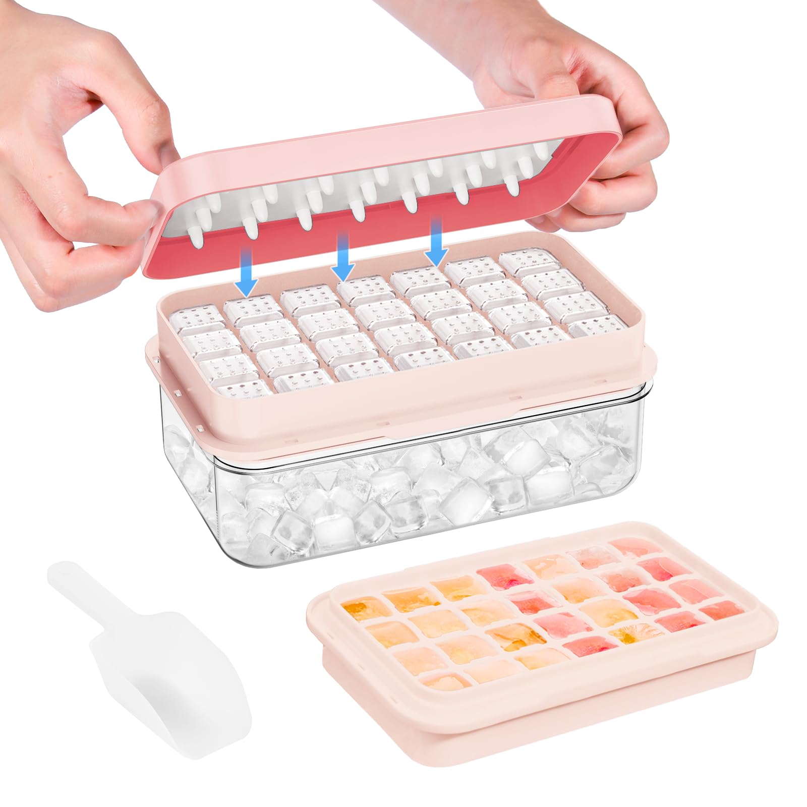 Ice Cube Tray with Lid and Bin
