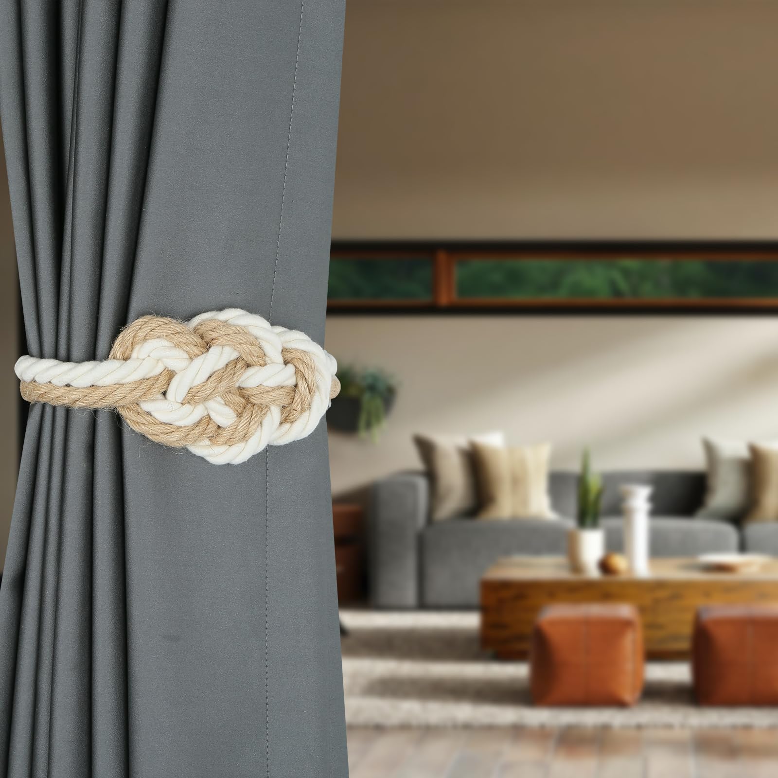 Jute Magnetic Curtain Tiebacks
