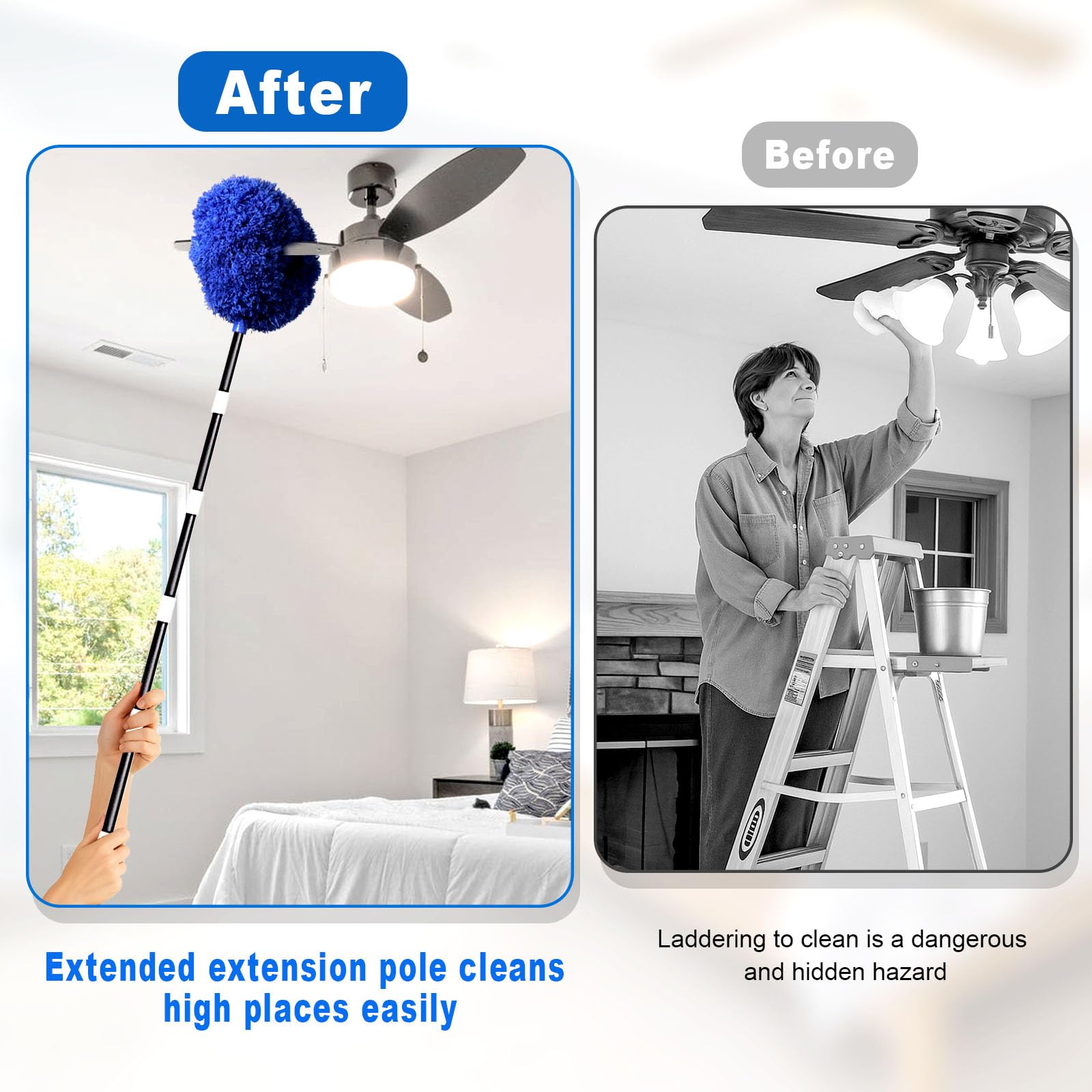 Ceiling Fan Cleaner Duster with Extension Pole