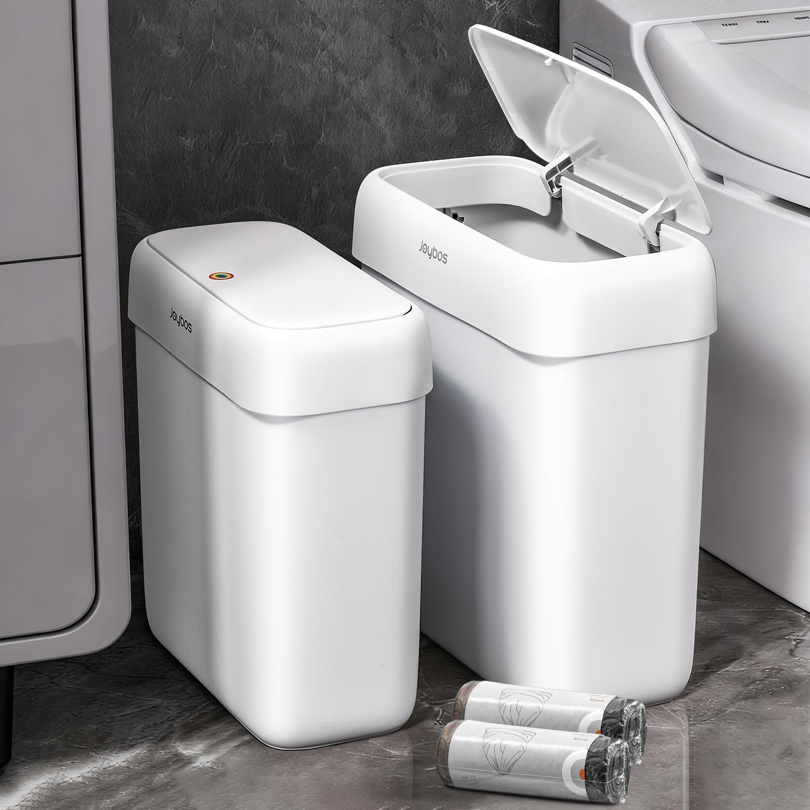2 Pack Bathroom Trash Can with Lid (2 Count)