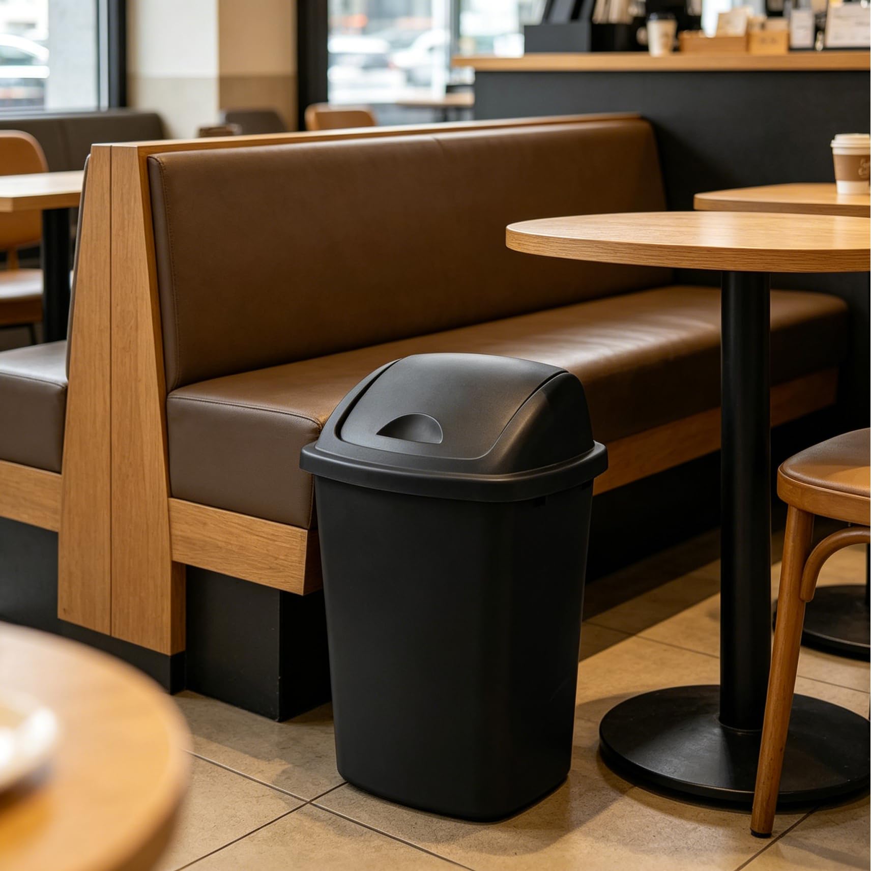 6 Gallon Plastic Garbage Cans with Swing Lid (4 Count)