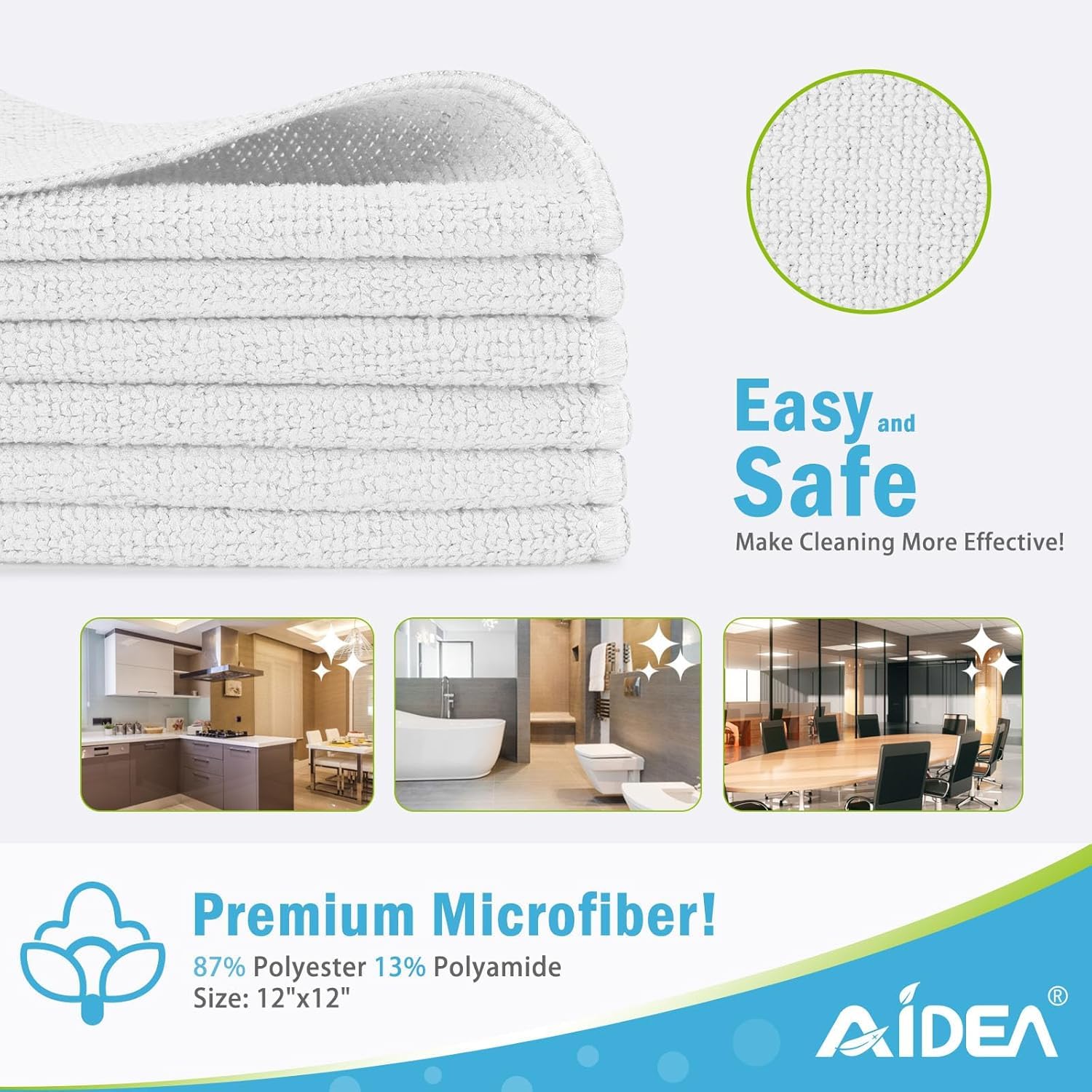 Microfiber Cleaning Cloth White (400 Count)