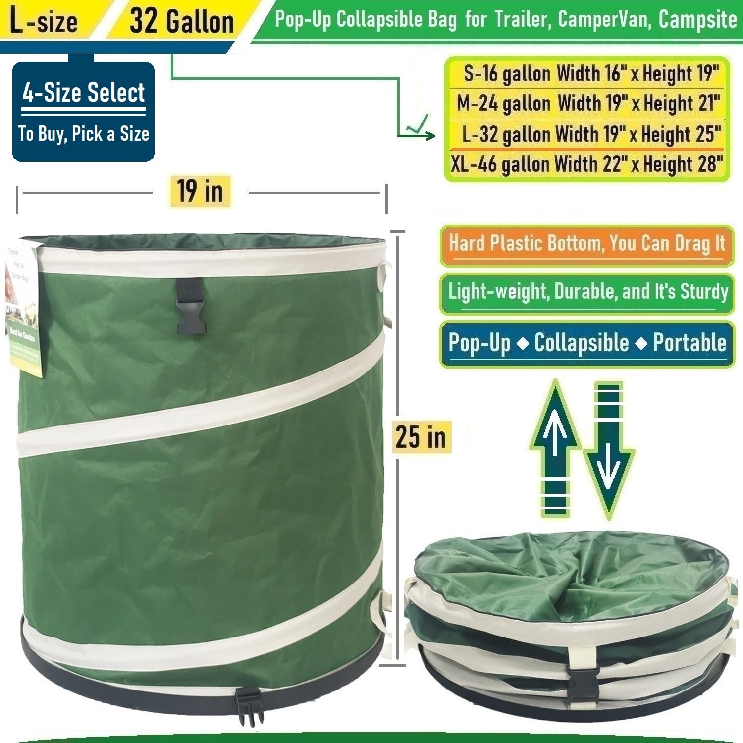 32 Gallon Collapsible Trash Can