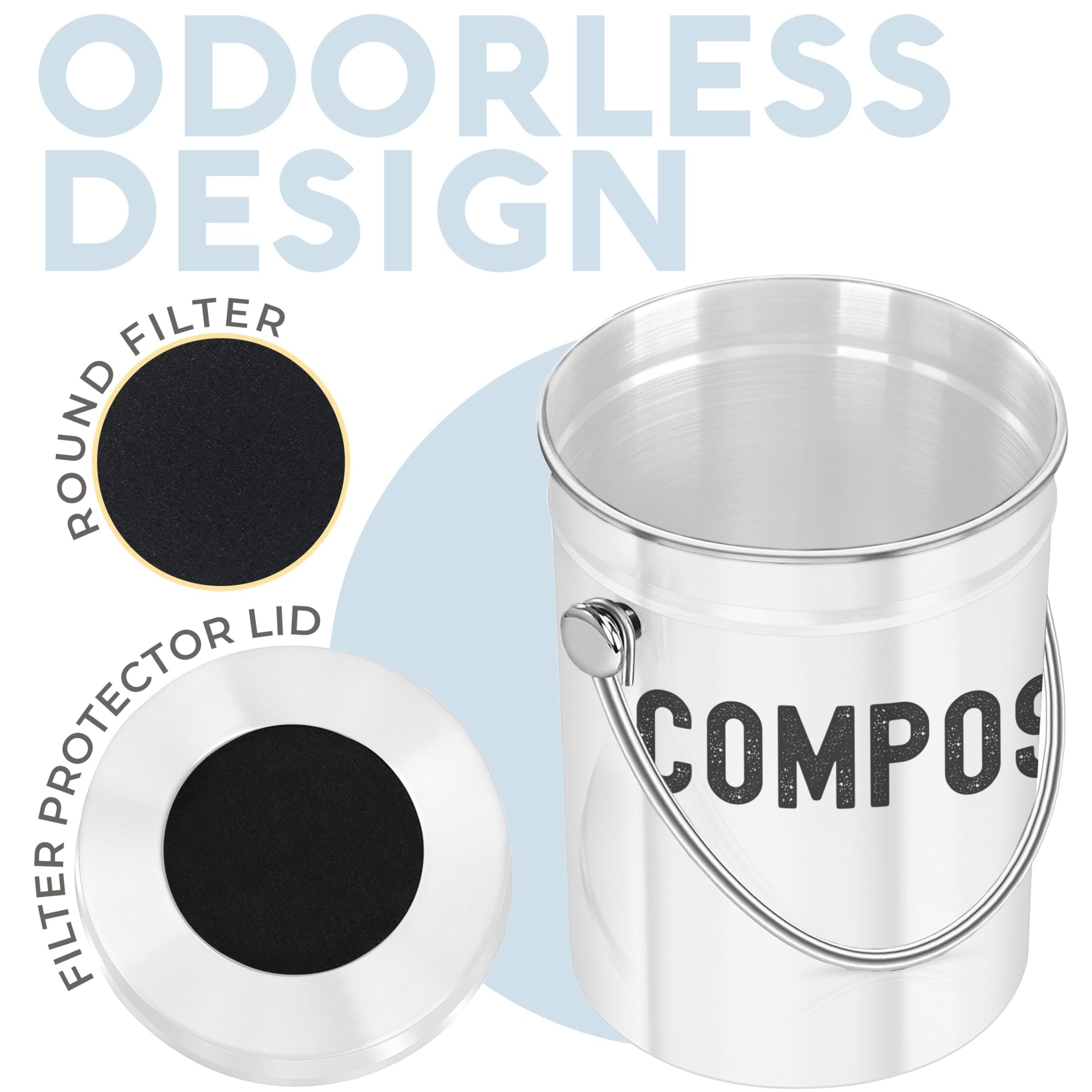 Kitchen Compost Bin for Kicthen Countertops