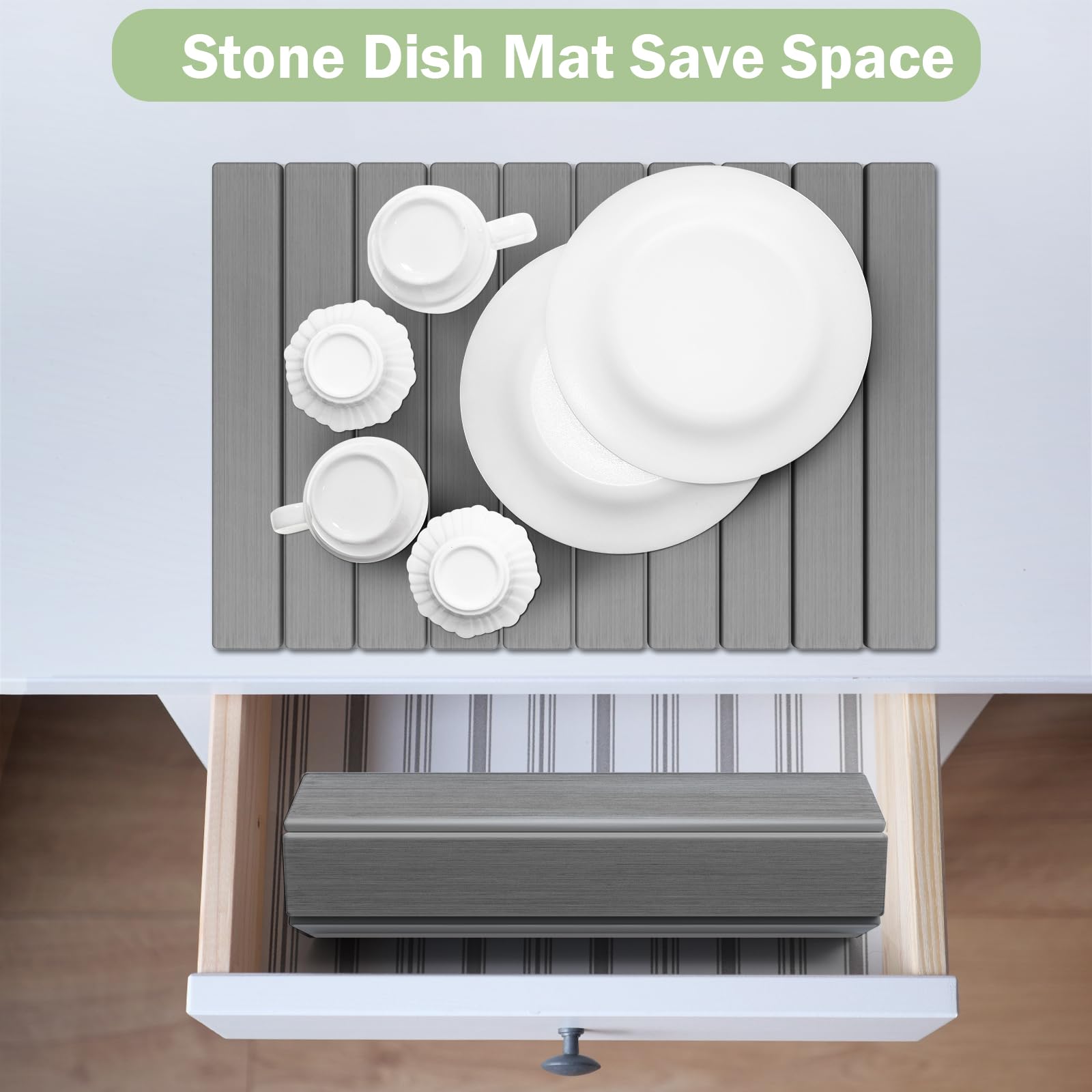 Stone Dish Drying Mat for Kitchen Counter