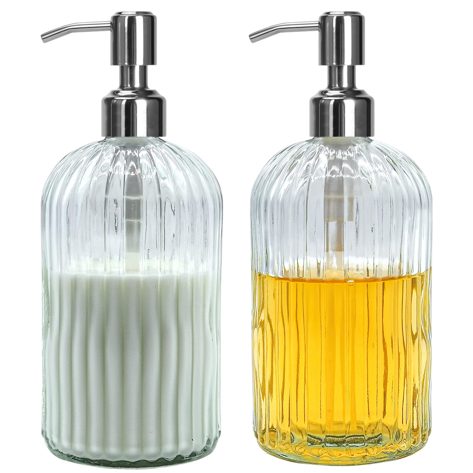 Clear Glass Soap Dispenser 18 oz (2 Count)