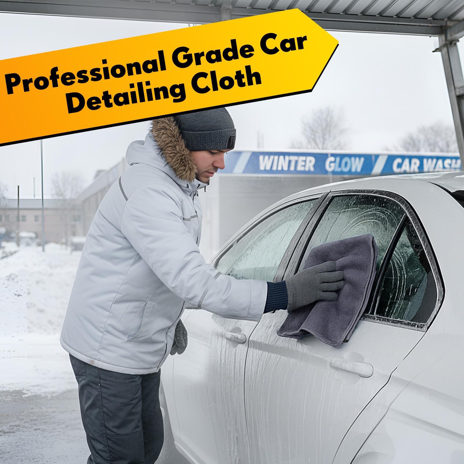 Microfiber Cleaning Cloths for Cars 16 x 16 Inch Ultra Absorbent Car Towels Drying Reusable Cleaning Supplies House Kitchen Window Microfiber Towel (60 Count)