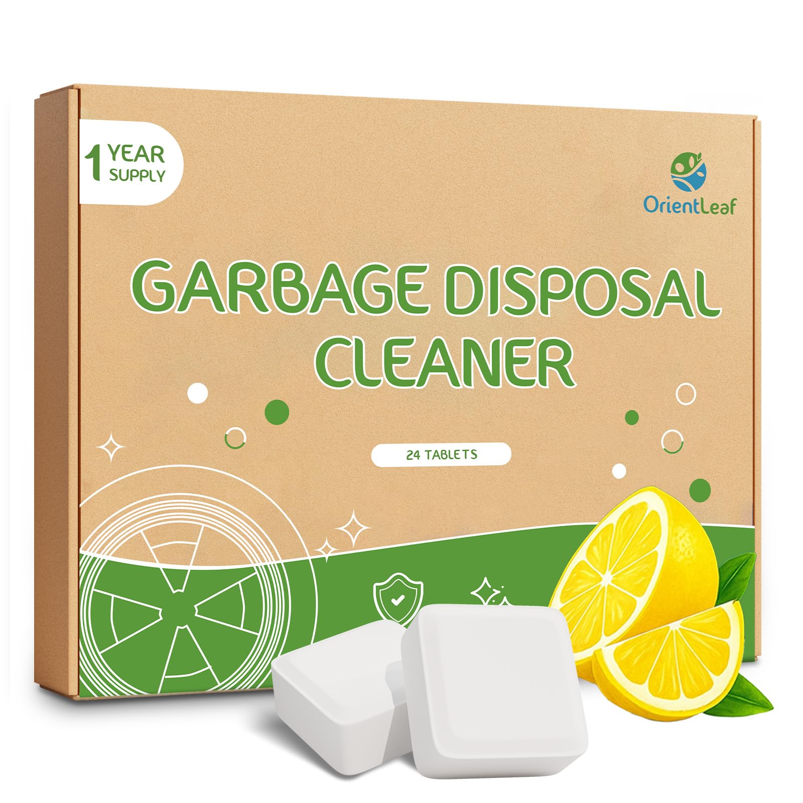 Garbage Disposal Cleaner and Deodorizer Tablets 24 Pack (24 Count)