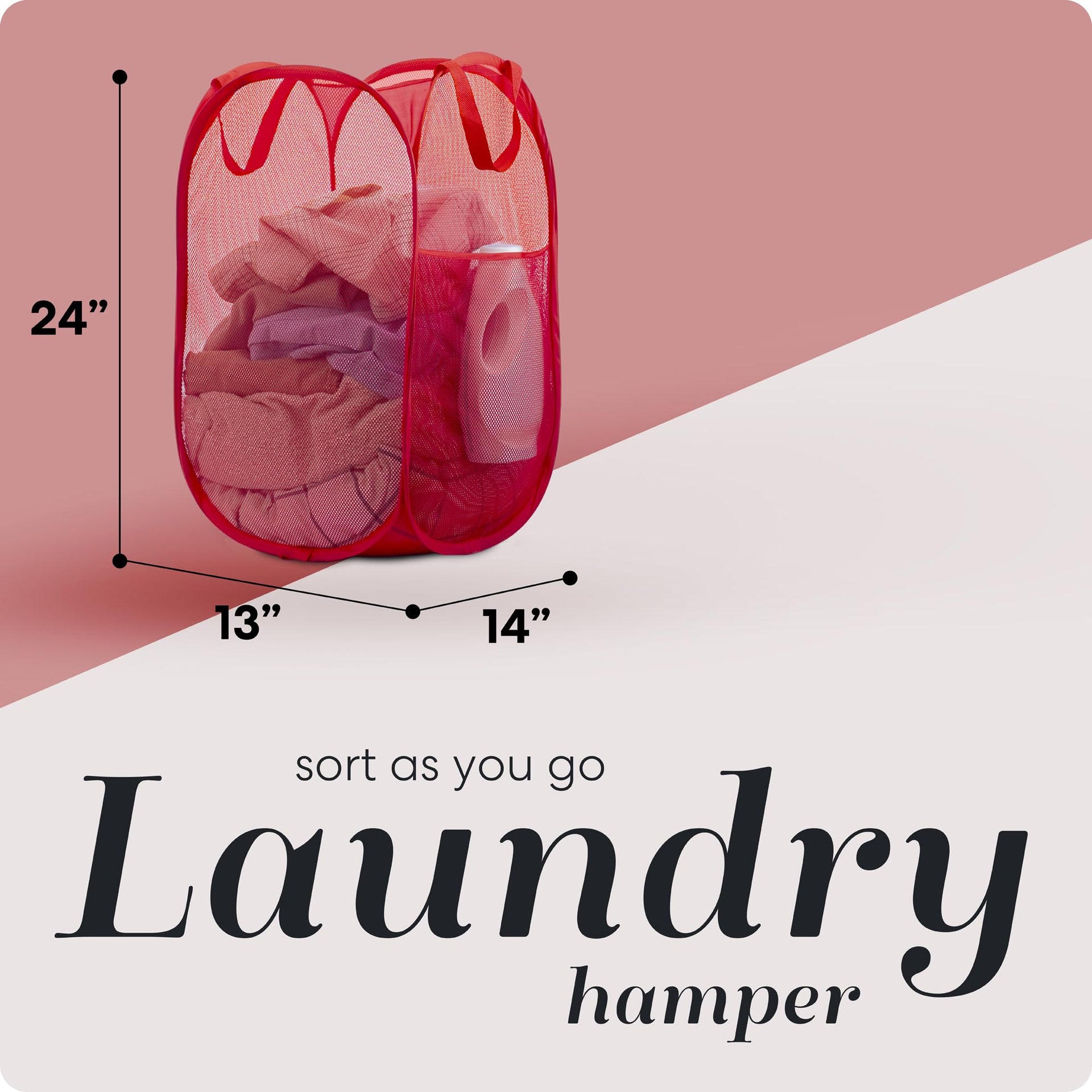 Collapsible Mesh Pop Up Laundry Hamper 2 (2 Count)