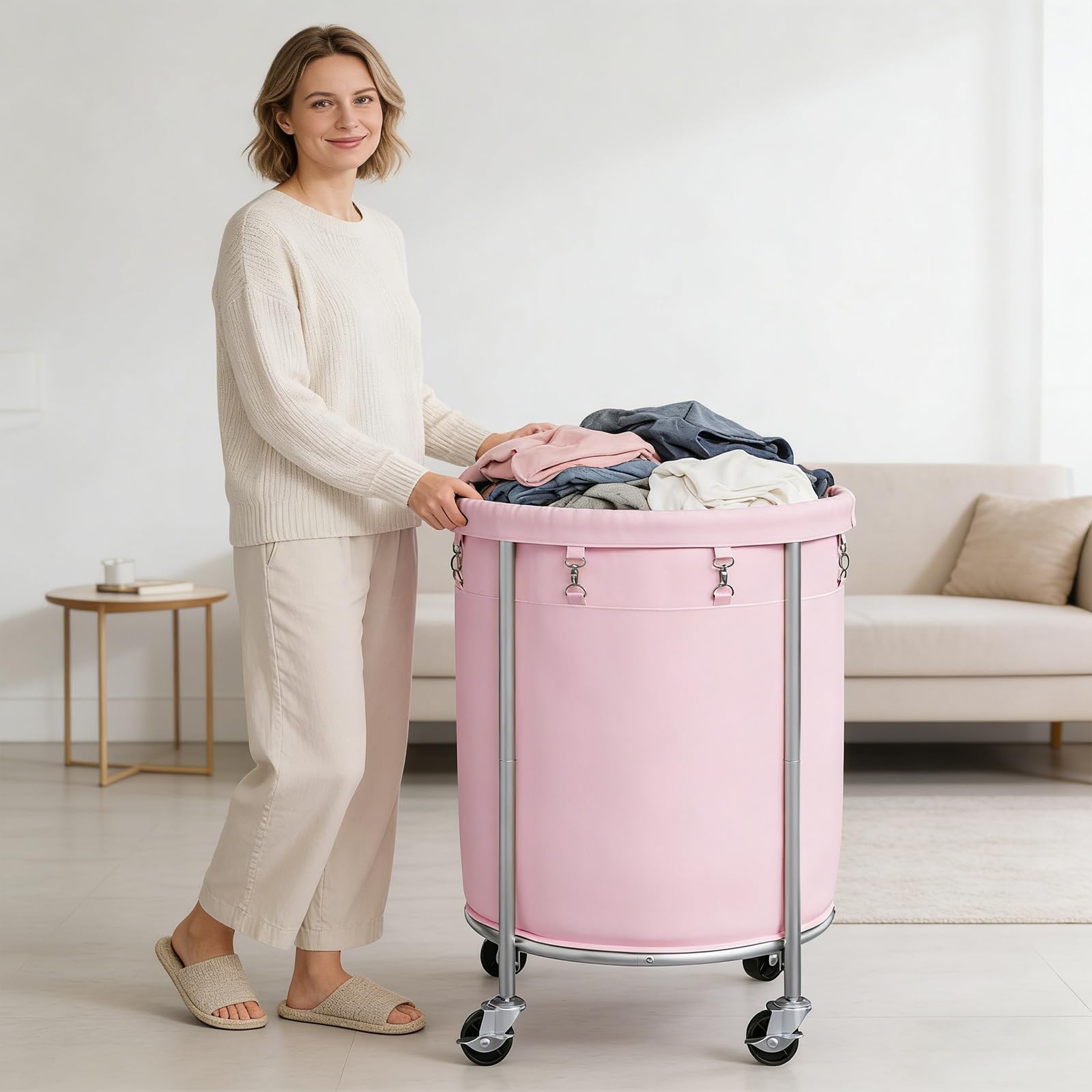 Laundry Basket with Wheels