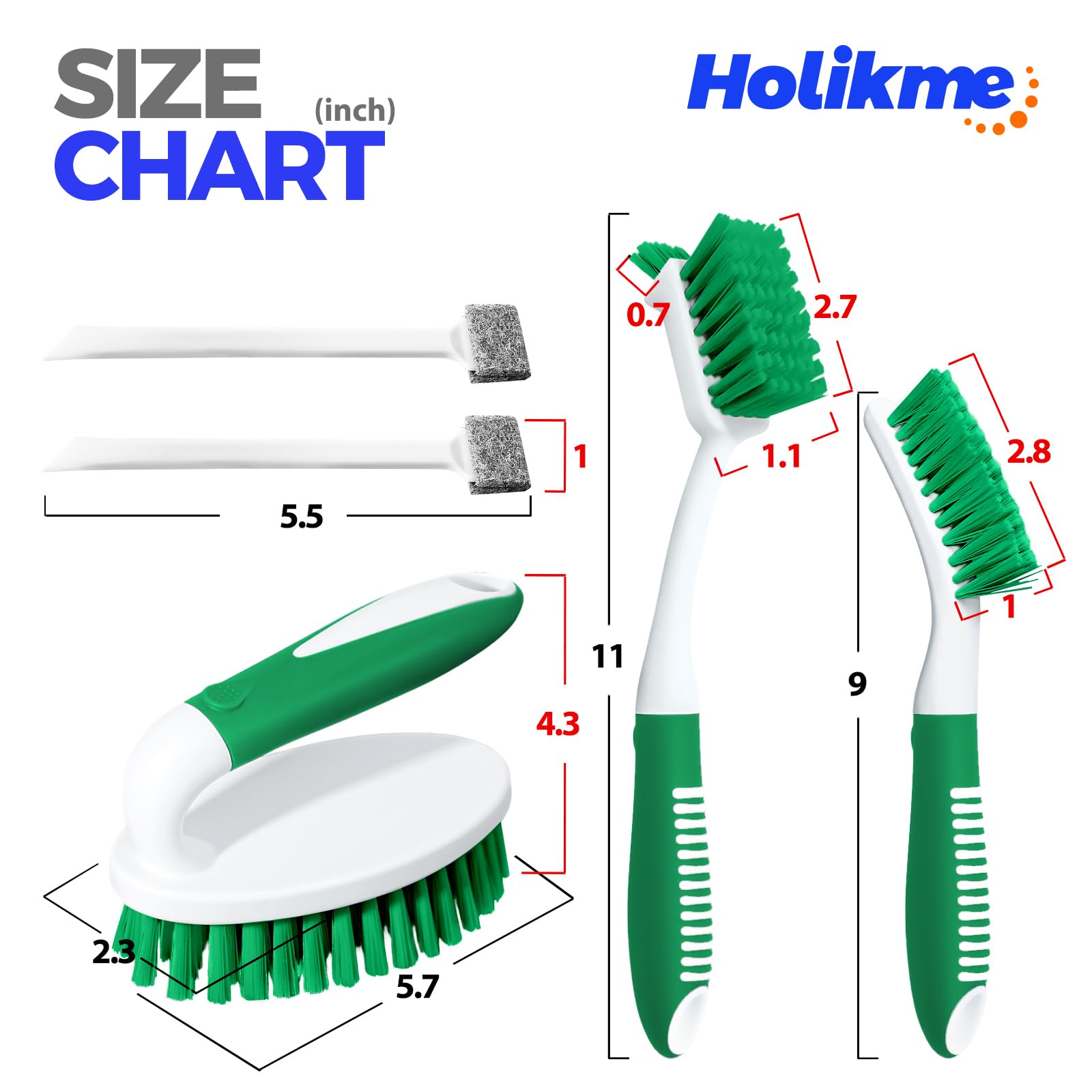 5 Pack Cleaning Brush Scrub Brush Kitchen Brush for Floor (5 Count)