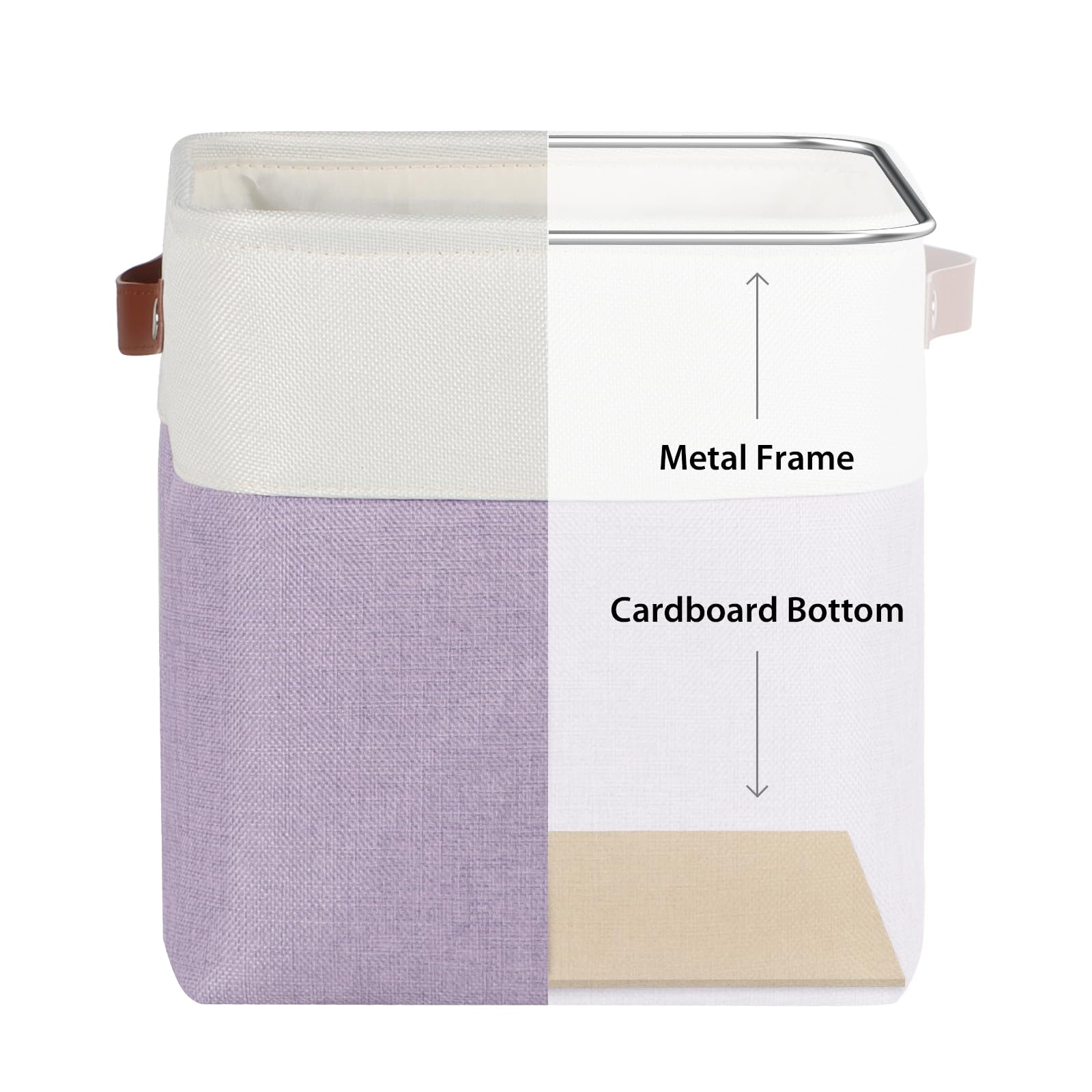 10.5 Inch Fabric Cube Bins with Hard Bottom (4 Count)