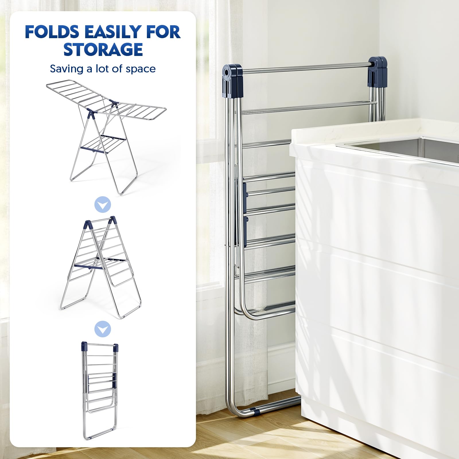 Large Stainless Steel Clothes Drying Rack
