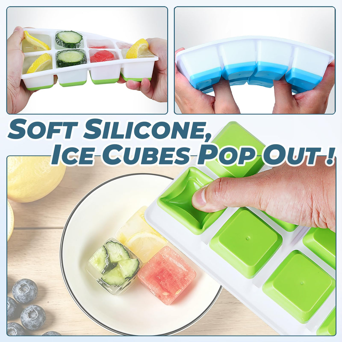 Large Ice Cube Trays with Lid (2 Count)