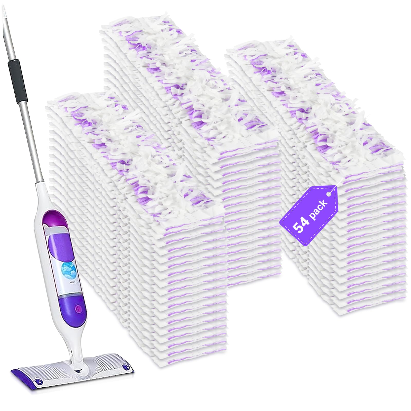 54 Count Disposable Power Mop Pads Refills Compatible with swiffer