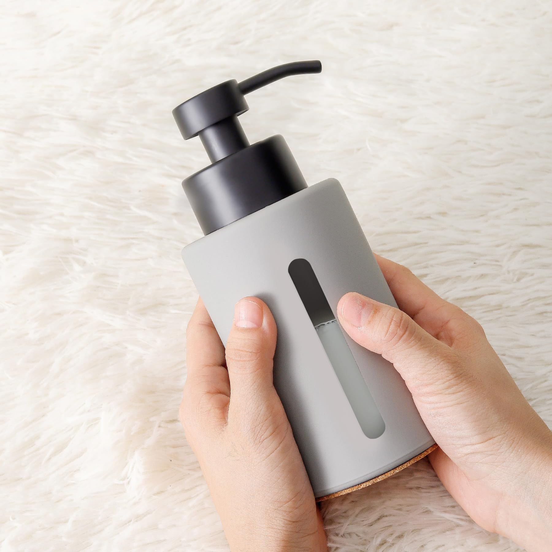 Light Gray Soap Dispenser with Window
