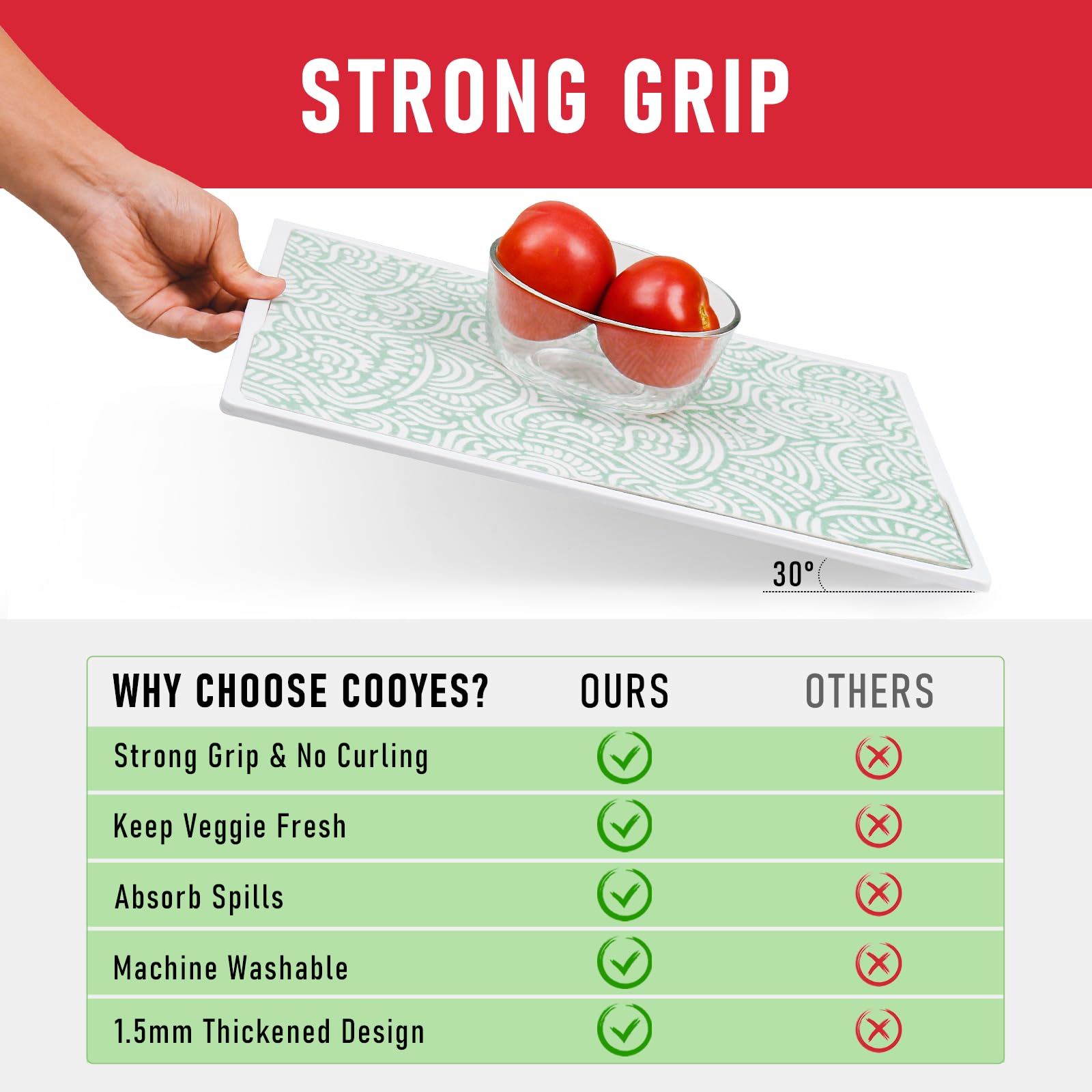 Non Slip Refrigerator Liners for Shelves (36 Sq Ft)