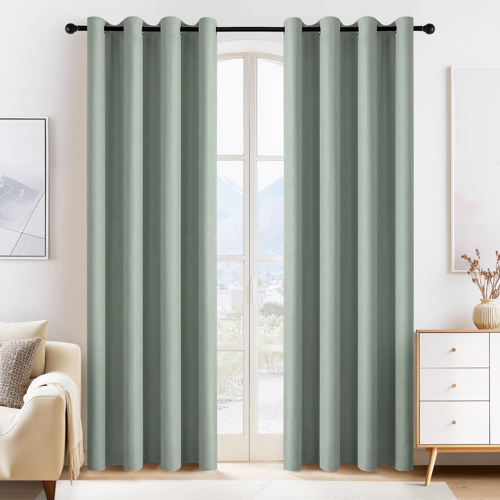 Sage Green Curtains (2 Count)