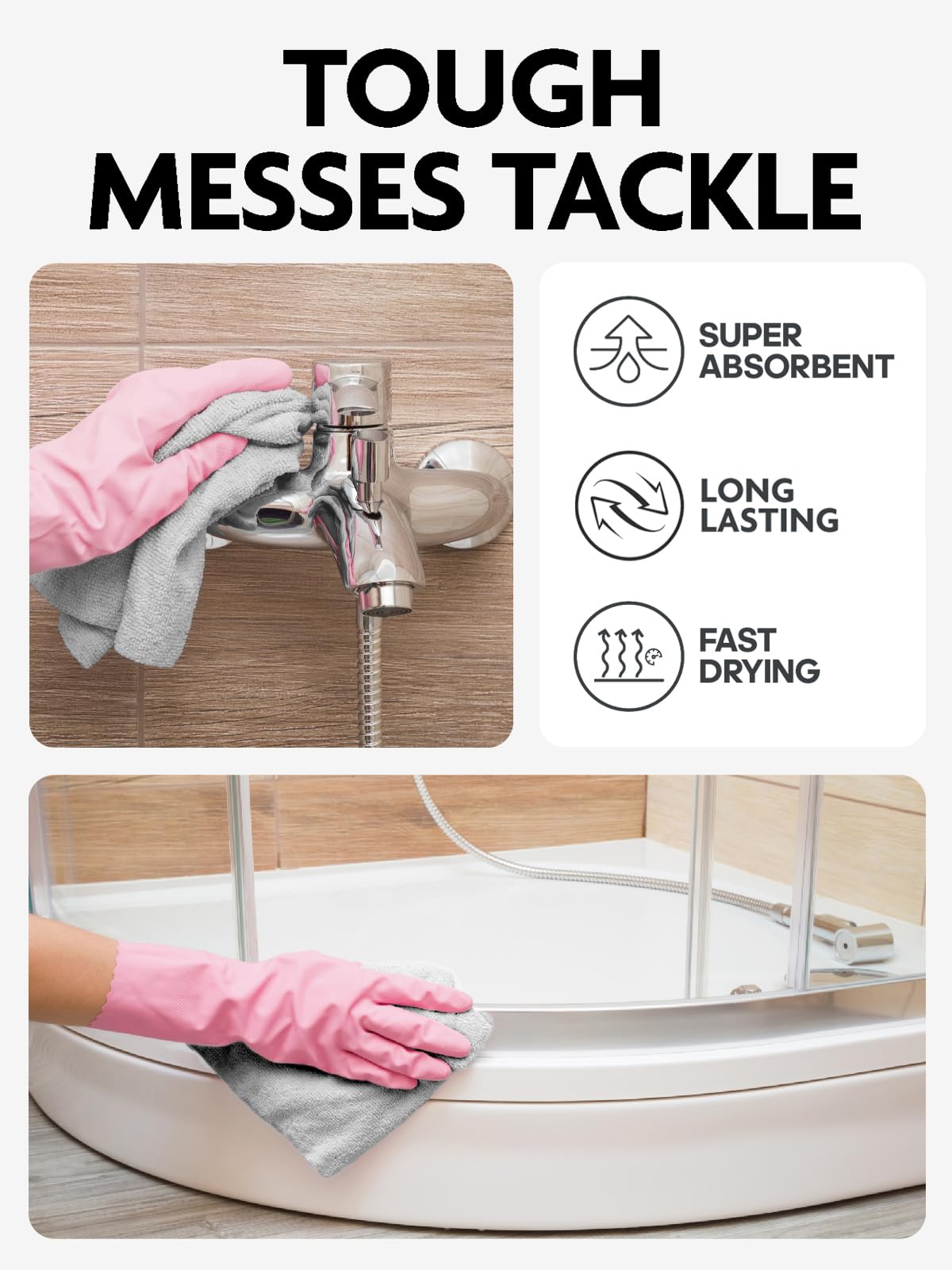 Microfiber Cleaning Cloth Roll (75 Count)