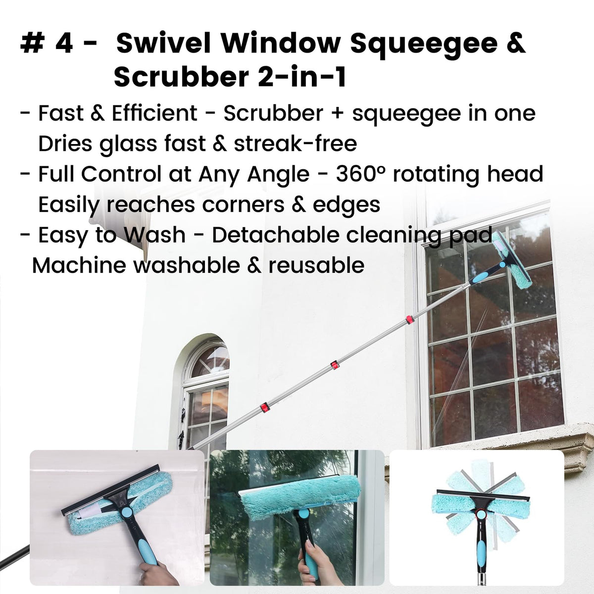 Ceiling Fan Duster Kit with 12 FT Telescoping Pole