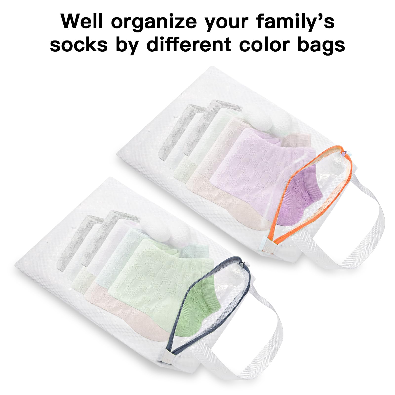 2 Pack Hanging Mesh Laundry Bags with Metal Hooks (2 Count)