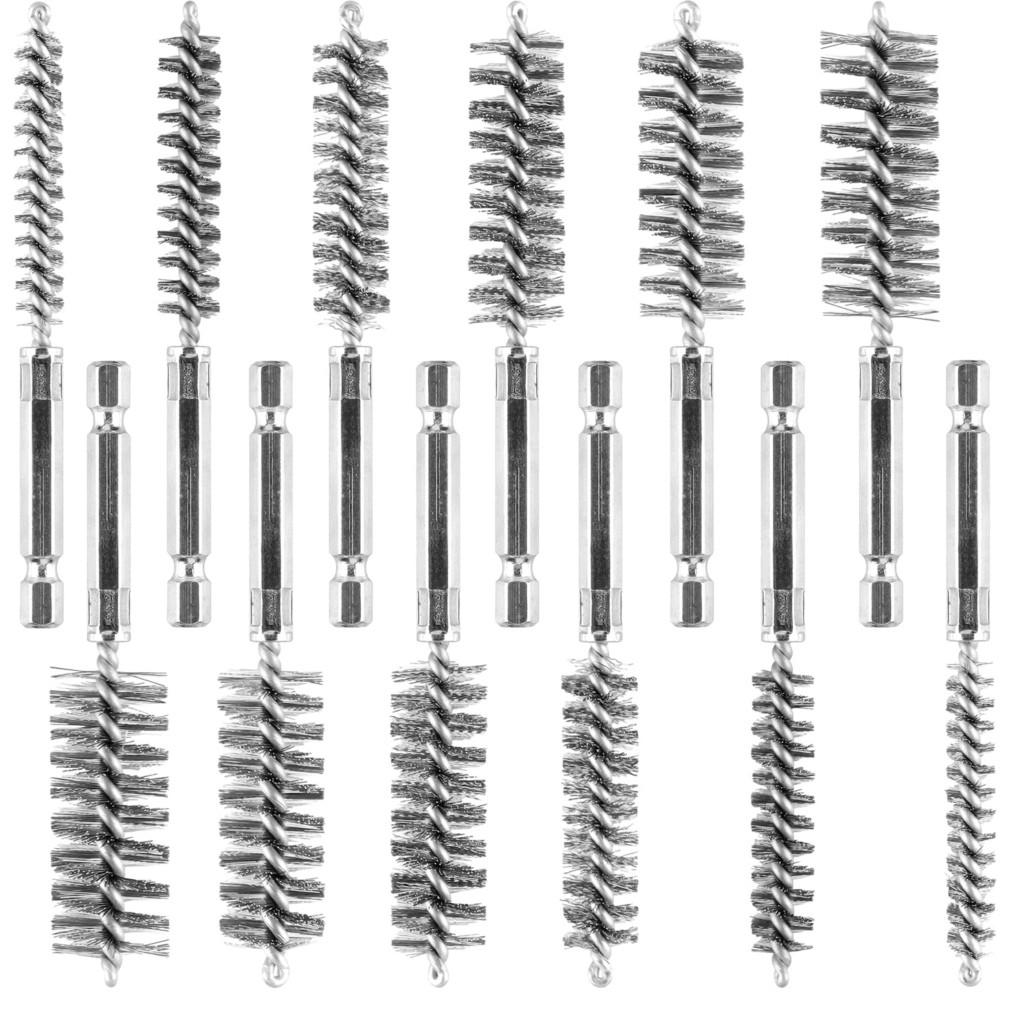 12 Pieces Wire Brush Drill Bore Cleaning Brush Set (12 Count)