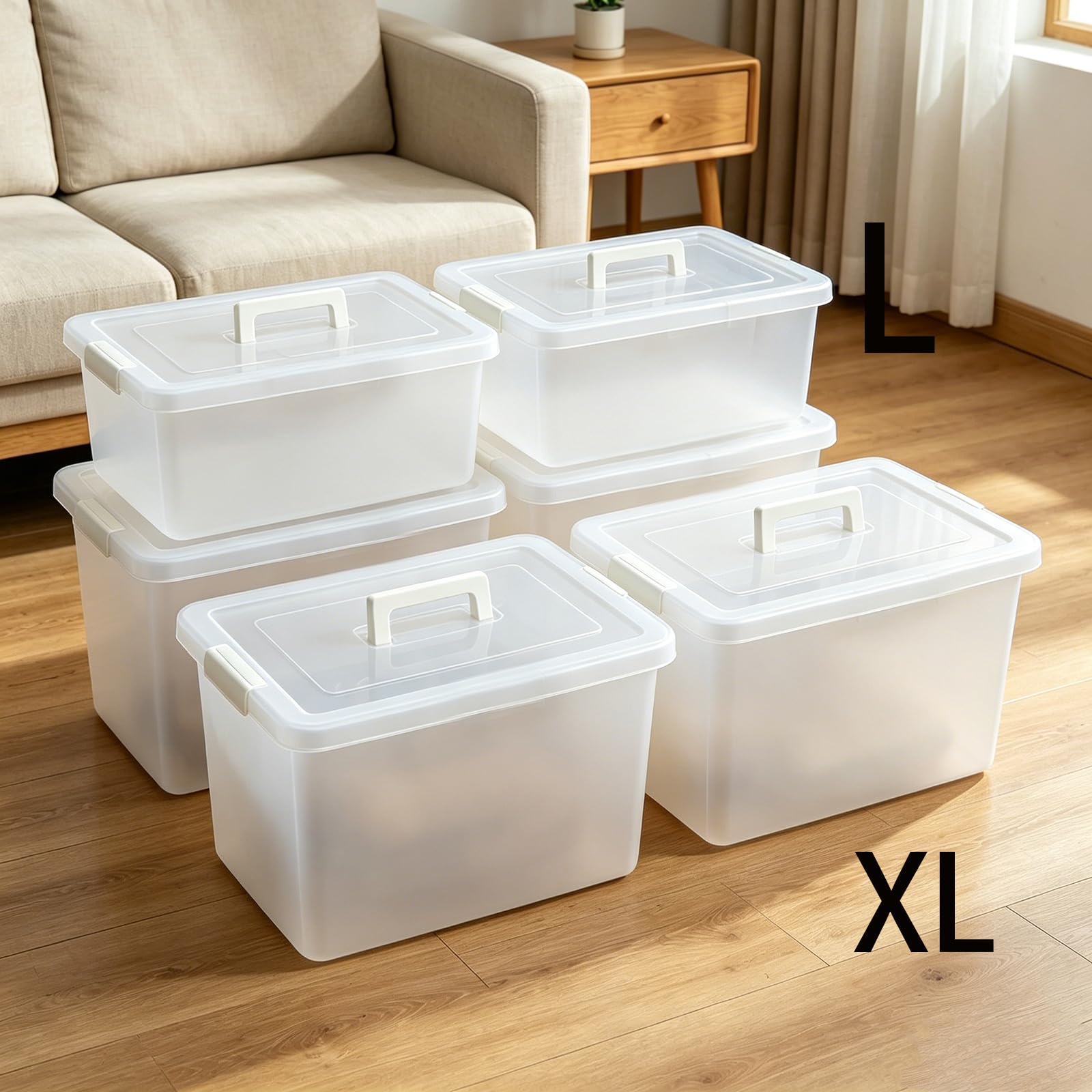Stackable Plastic Storage Bins with Lids