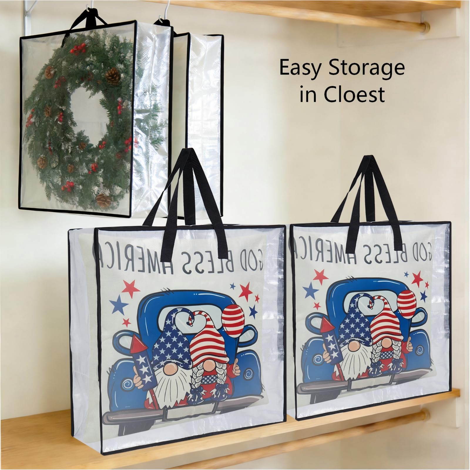 4 Pack Clear Heavy Duty Moving Bags and Storage Bags (4 Count)
