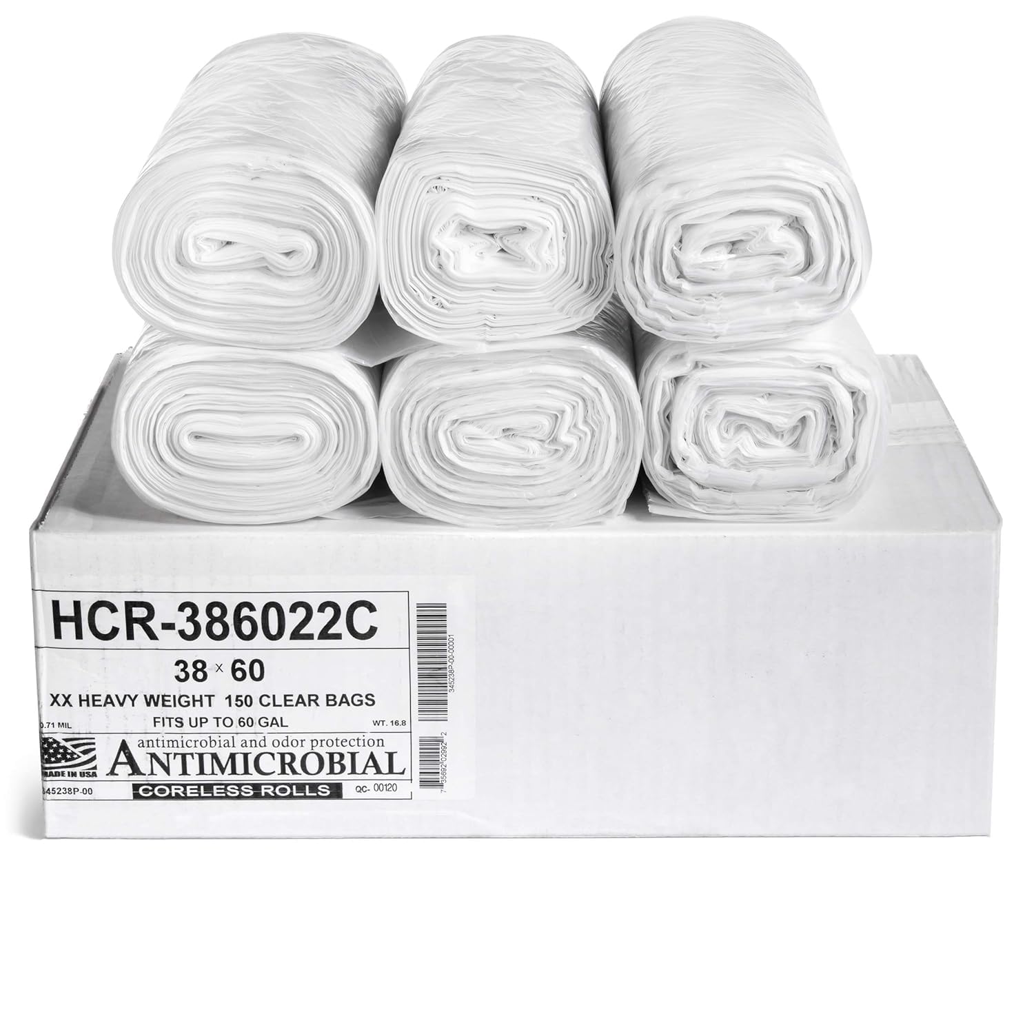 55 60 Gallon Clear Trash Bags (150 Count)